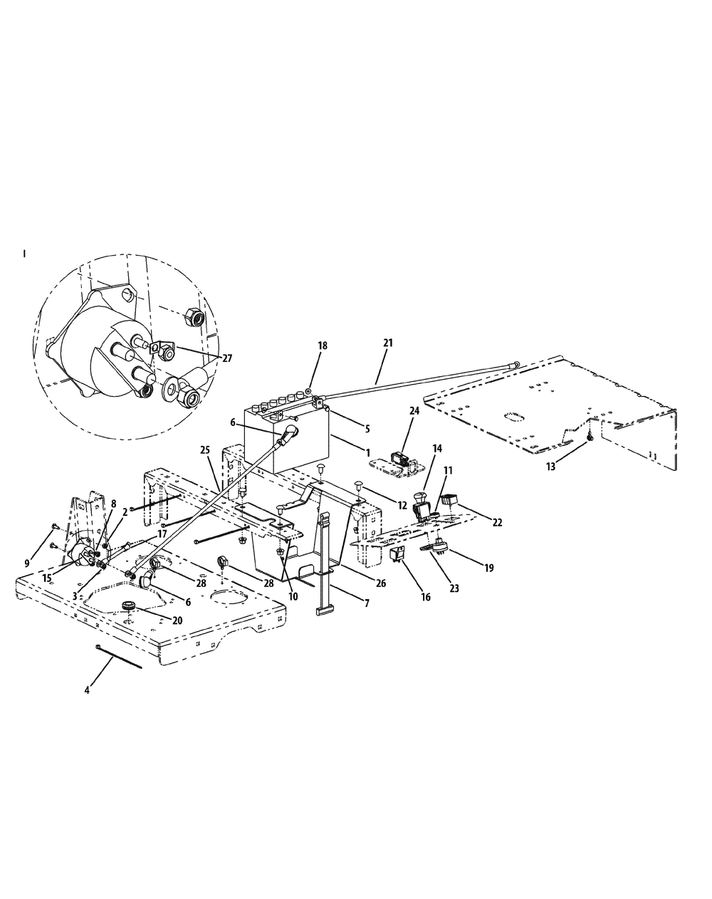 Kawasaki Electrical Assembly Diagram and Parts List for M60-KW (53AI8CT6050-31HP-OHV)(2010) Cub Cadet Lawn Tractor